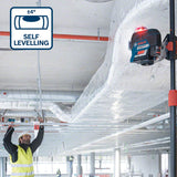 Bosch Professional Sistema 12V Nivel Láser GLL 3-80 C (1 batería 12V + cargador, láser rojo, interior, conexión Bluetooth, alcance hasta 30 m, soporte universal BM1, en L-BOXX)