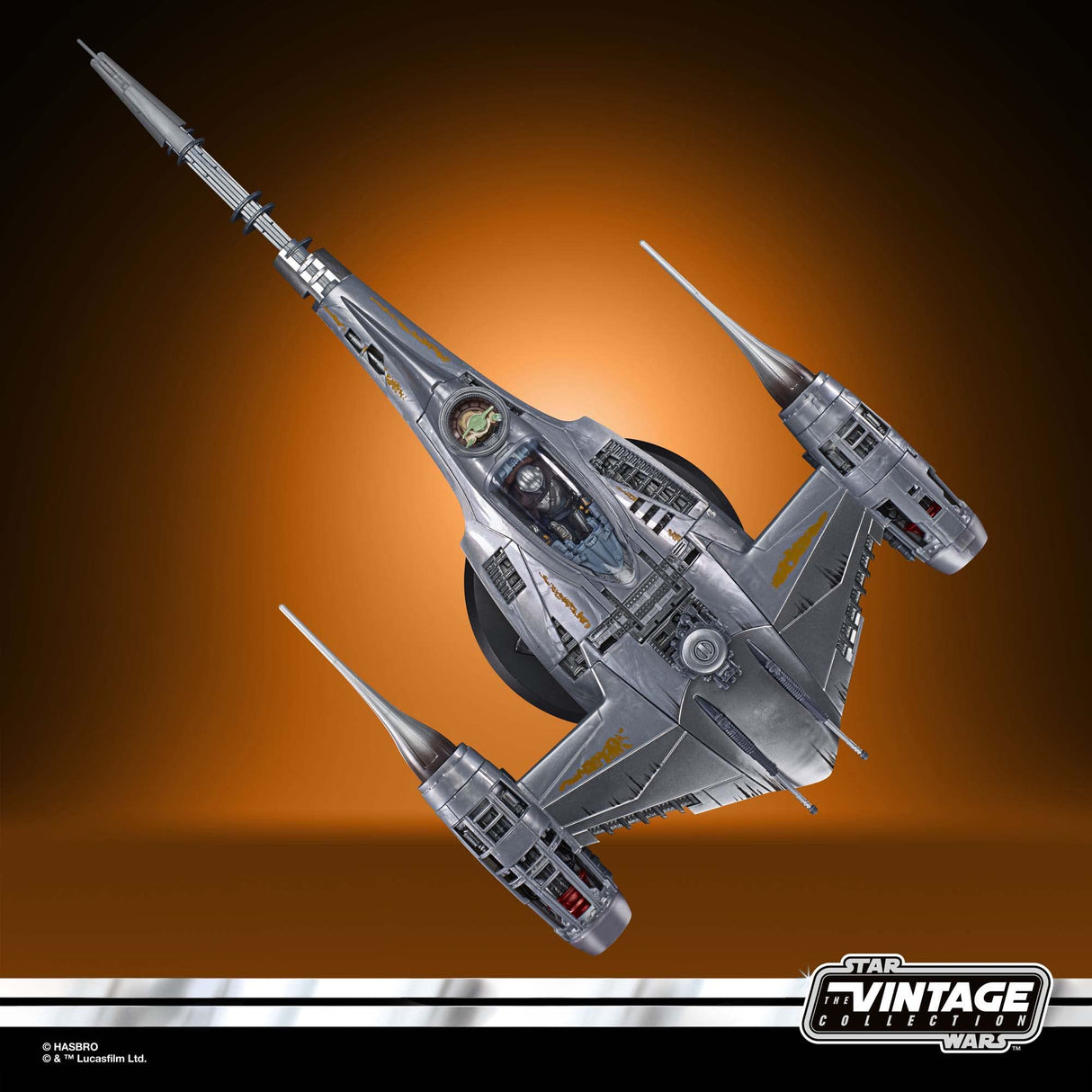 Star Wars La colección Vintage - Caza Estelar N-1 de El Mandaloriano - Serie The Mandalorian - Figura y vehículo a Escala de 9,5 cm