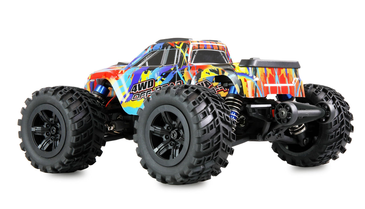 Amewi Hyper Go MTX20 Monster Truck brushless 1:20 RTR Incluye Mando a Distancia, batería, Cable de Carga