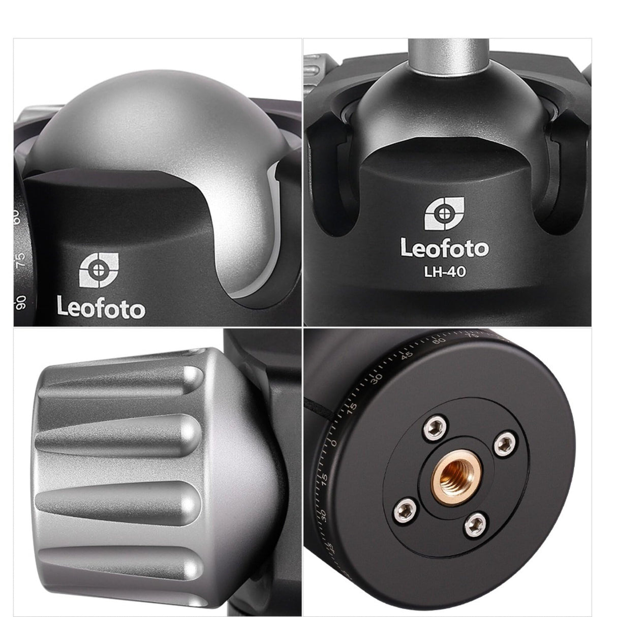 Leofoto - Cabezal de Bola LH-40 con Placa de liberación rápida QP-70 - Gran Capacidad de Carga - Ligero, sólido y fácil de Usar - LH-40+QP-70