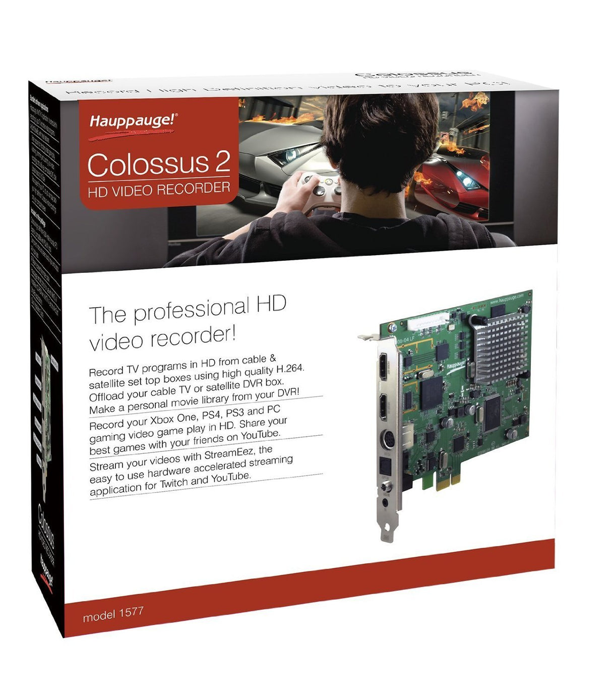 Hauppauge Colossus 2 Dispositivo para capturar Video Interno PCIe - Capturadora de vídeo (NTSC,PAL, 50 pps, 60 pps, 480i,480p,576i,576p,720p,1080i,1080p, CBR, H.264)