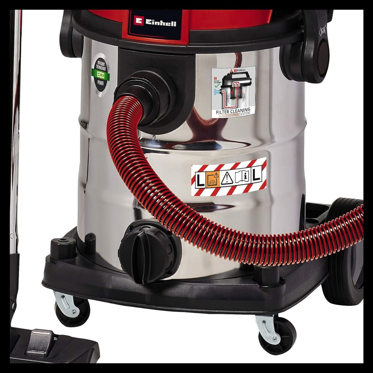 Einhell Aspirador en seco y húmedo TE-VC 2025 SACL (1200 W, clase de polvo L, para polvos con valores MAK >1 mg/m³, 25 L, limpieza de filtros, enchufe de aparatos, incl. varias boquillas y filtros)