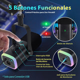 FIFINE XLR Streaming Micrófono Dinámico de Podcast, RGB Gaming Micrófono USB con Soporte Microfono per Ordenador PS4 PS5, para Podcast Estudio Podcasting Grabación