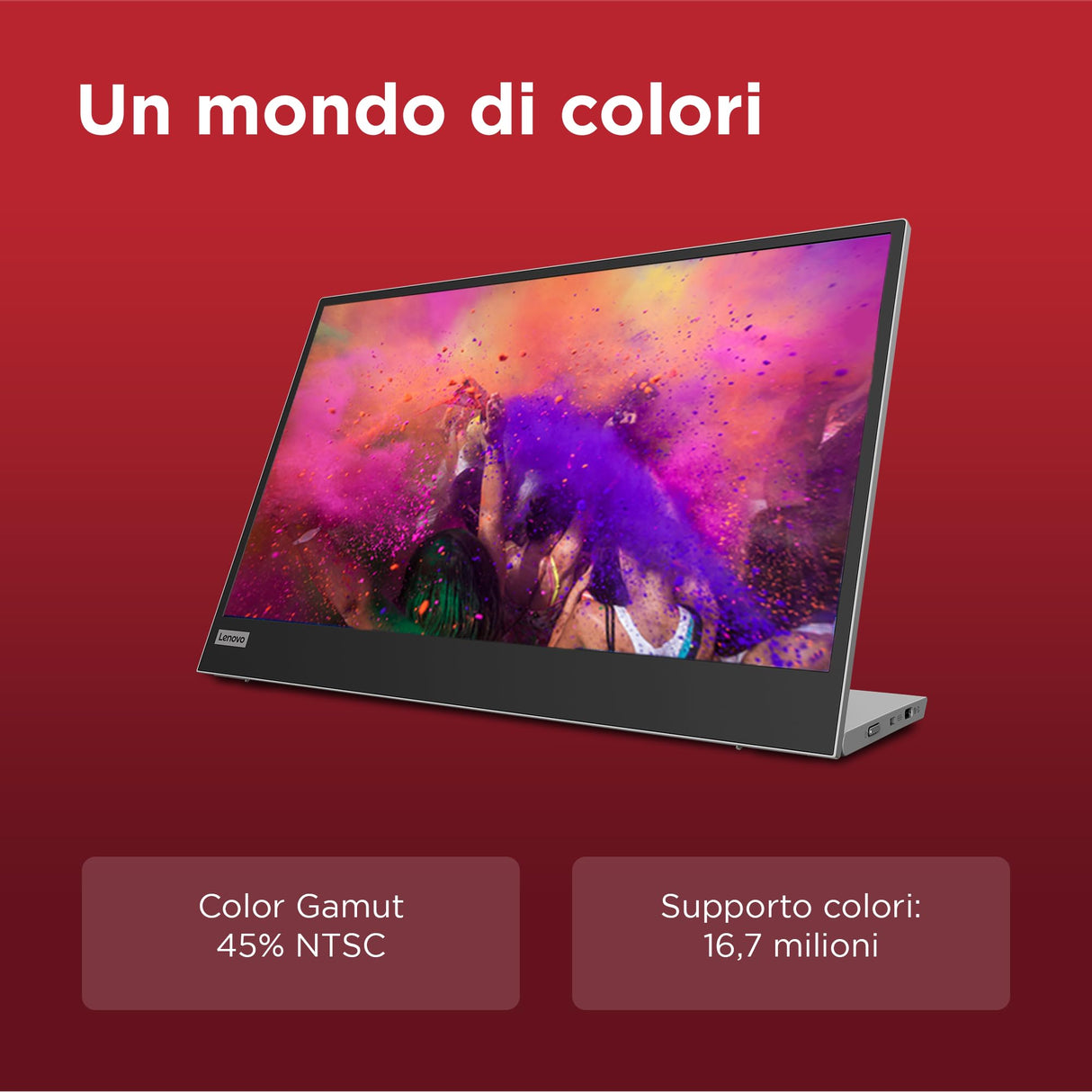 Lenovo L15 Monitor Portátil, Pantalla 15.6" FullHD IPS, 1920x1080, 60Hz, 6ms, Entrada 2 x USB-C, Cable USB-C a USB-C, Ajustable en Inclinación, Gris