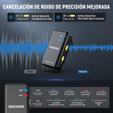 NEEWER CM28 Pro Micrófono Solapa Lavalier Inalámbrico con Estuche Carga 48KHz Audio Sin Comprimir 16 bits Cancelar Ruido Almacenar 4GB Grabación 9 Horas Compatible con iPhone iPad Android Cámara PC