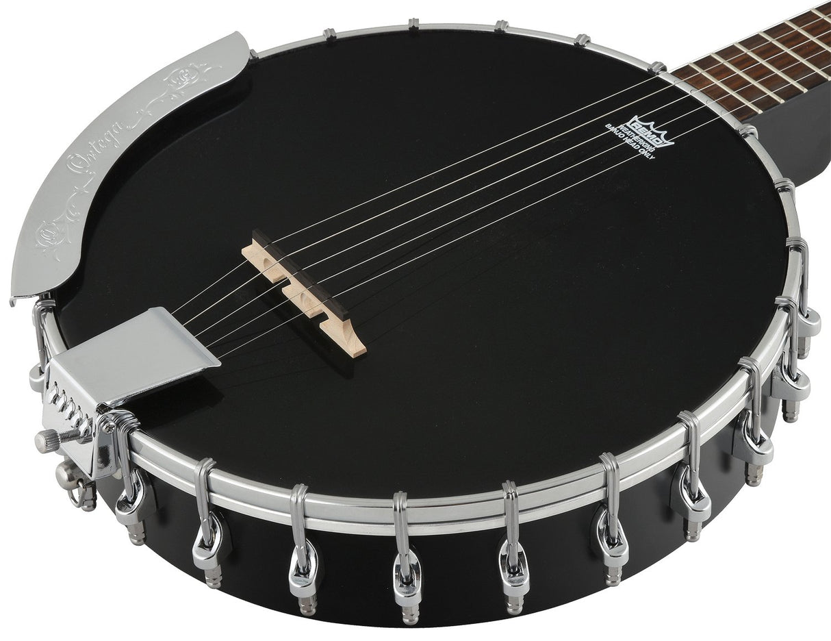 Ortega Banjo Raven Series 5-String Incluye funda Open Back sistema Pickup BK Negro OBJE250OP-SBK