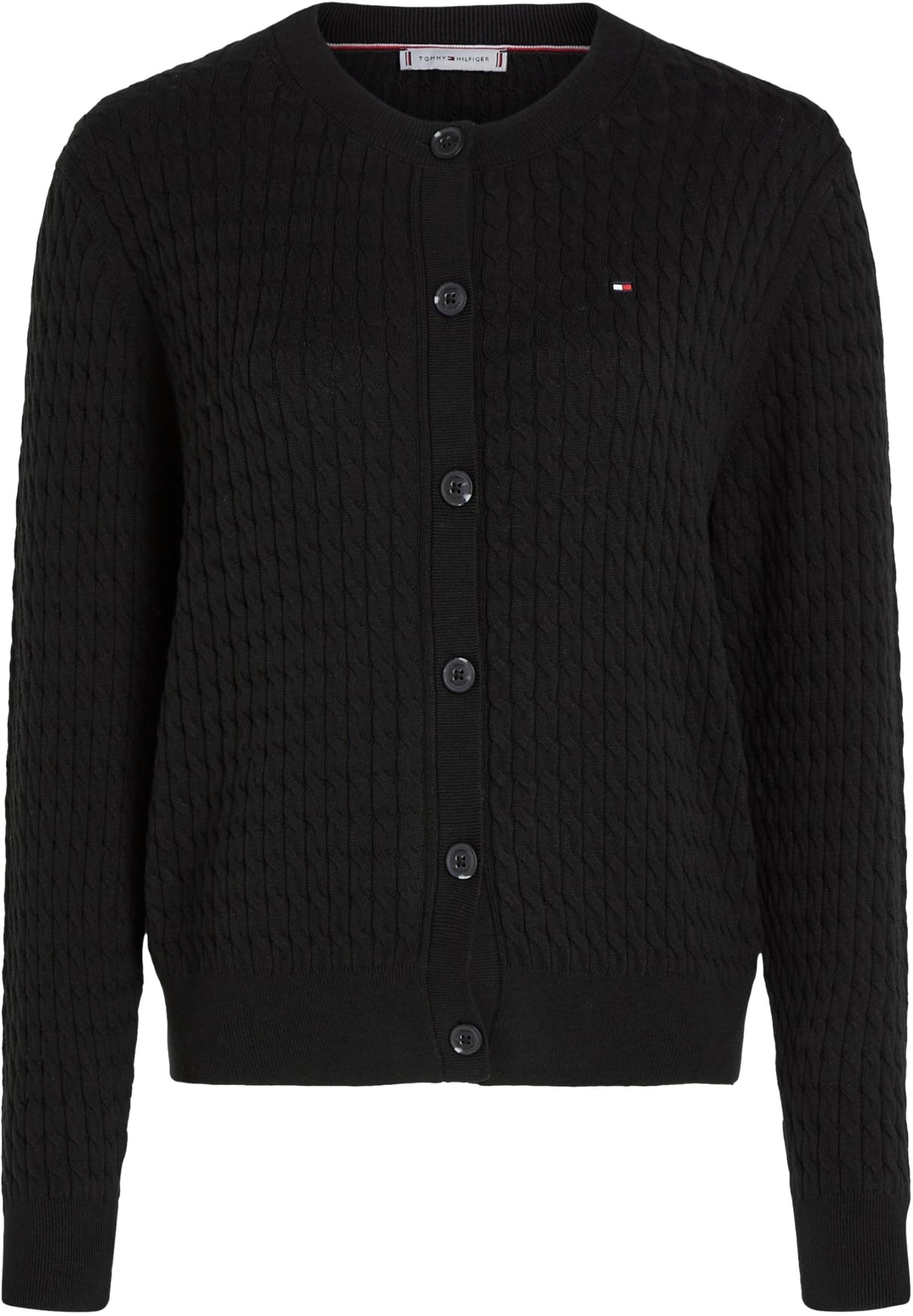 Tommy Hilfiger Cárdigan Mujer Trenzado, Negro (Black), XL