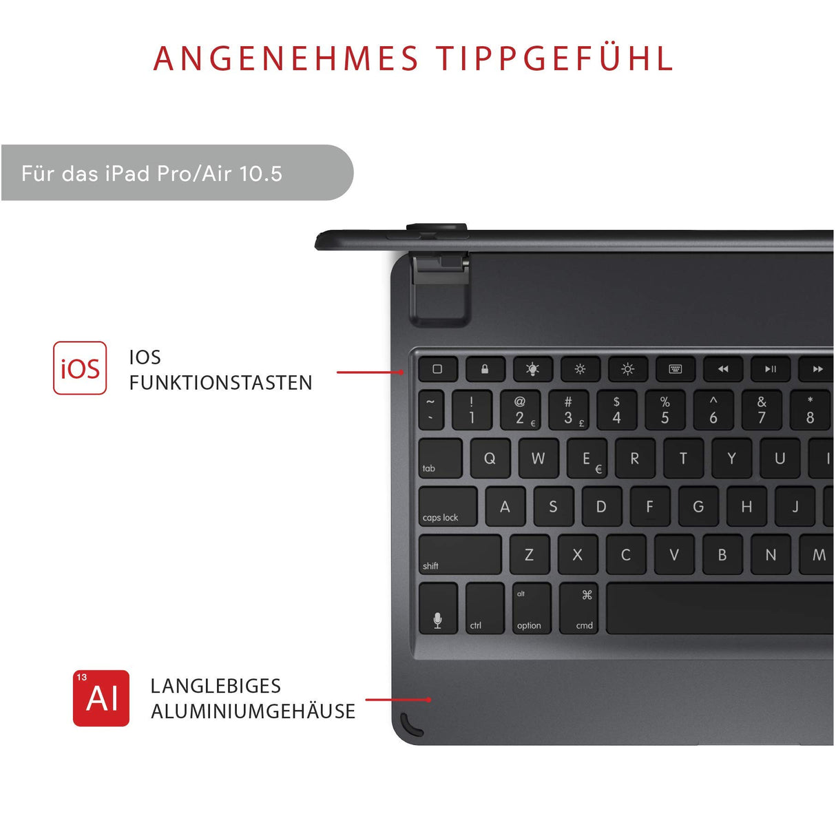 Teclado Bluetooth Brydge 9,7 y 10,5, de Aluminio Space Grau