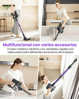 Vexilar Aspiradora sin Cable V8PRO 35KPa,Aspirador 3-en-1 Autonomía 40 Mins, Escoba Aspiradora sin Cable Potente Succión,Aspirador Vertical para Pelo de Mascotas/Alfombra/Suelo/Coche