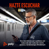 Audífonos Voyager Free 60 con gran capacidad inalámbrica de Poly (Plantronics) — Micrófonos con cancelación — Cancelación de ruido activa (ANC), Estuche de carga portátil, Compatible: iPhone, Android