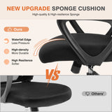 Sweetcrispy Silla de Oficina ergonómica, de Escritorio con Soporte Lumbar, reposabrazos Ajustables, Regulable en Altura, Adecuada para Dormitorio