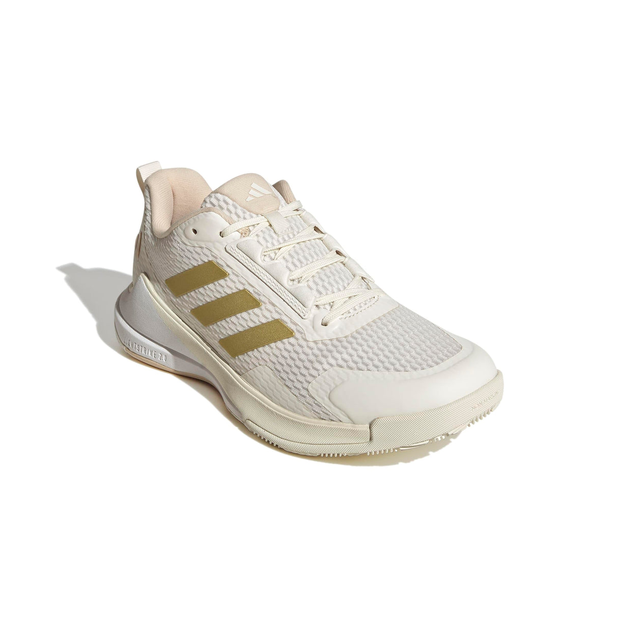 adidas Mujer Novaflight 2 Indoor Shoes, Off White/Gold Met./Crystal Sand, 38 EU