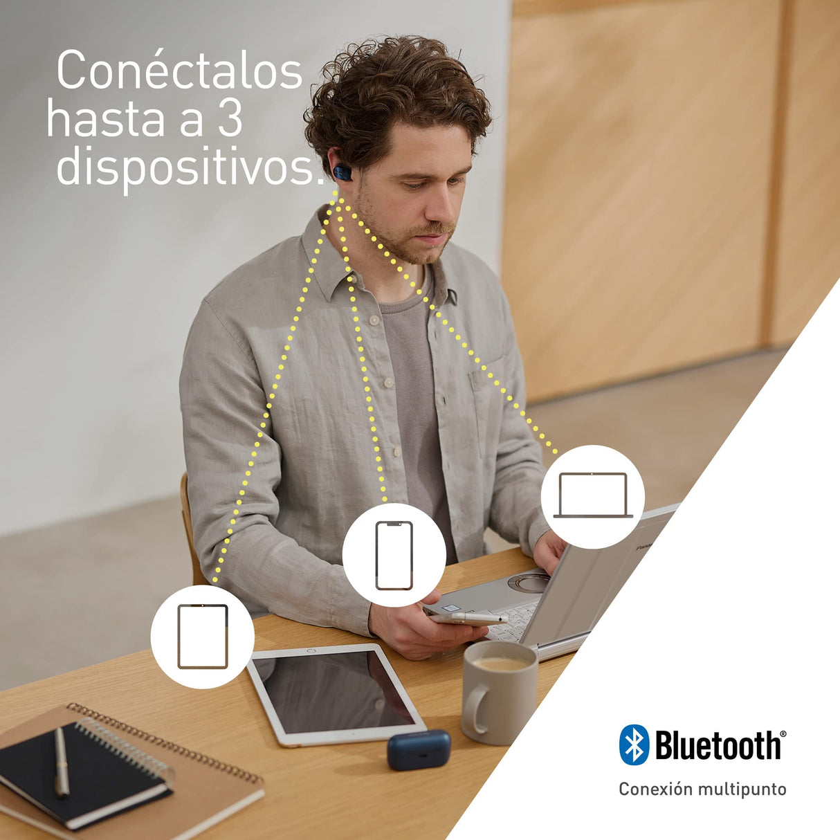 Technics EAH-AZ60M2EA Auriculares Inalámbricos Cancelación De Ruido, Bluetooth Multipunto 3 Dispositivos, Cómodos Intraurales, Carga Inalambrica, Azul Medianoche