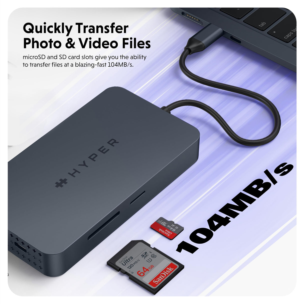 Hyper HDM1H-GL Hub USB-C HyperDrive Dual 4K HDMI 10 en 1 para MacBooks M1/M2 con 10 Puertos Esenciales - Plata