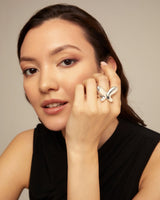 UNO de 50, Anillo de Mariposa en Plata de Ley, Joyería Artesanal, Diseño Creativo, Colección Free