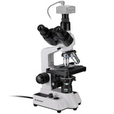 Bresser 5723100 Researcher Trino 40-1000x Microscopio, Negro/ Blanco