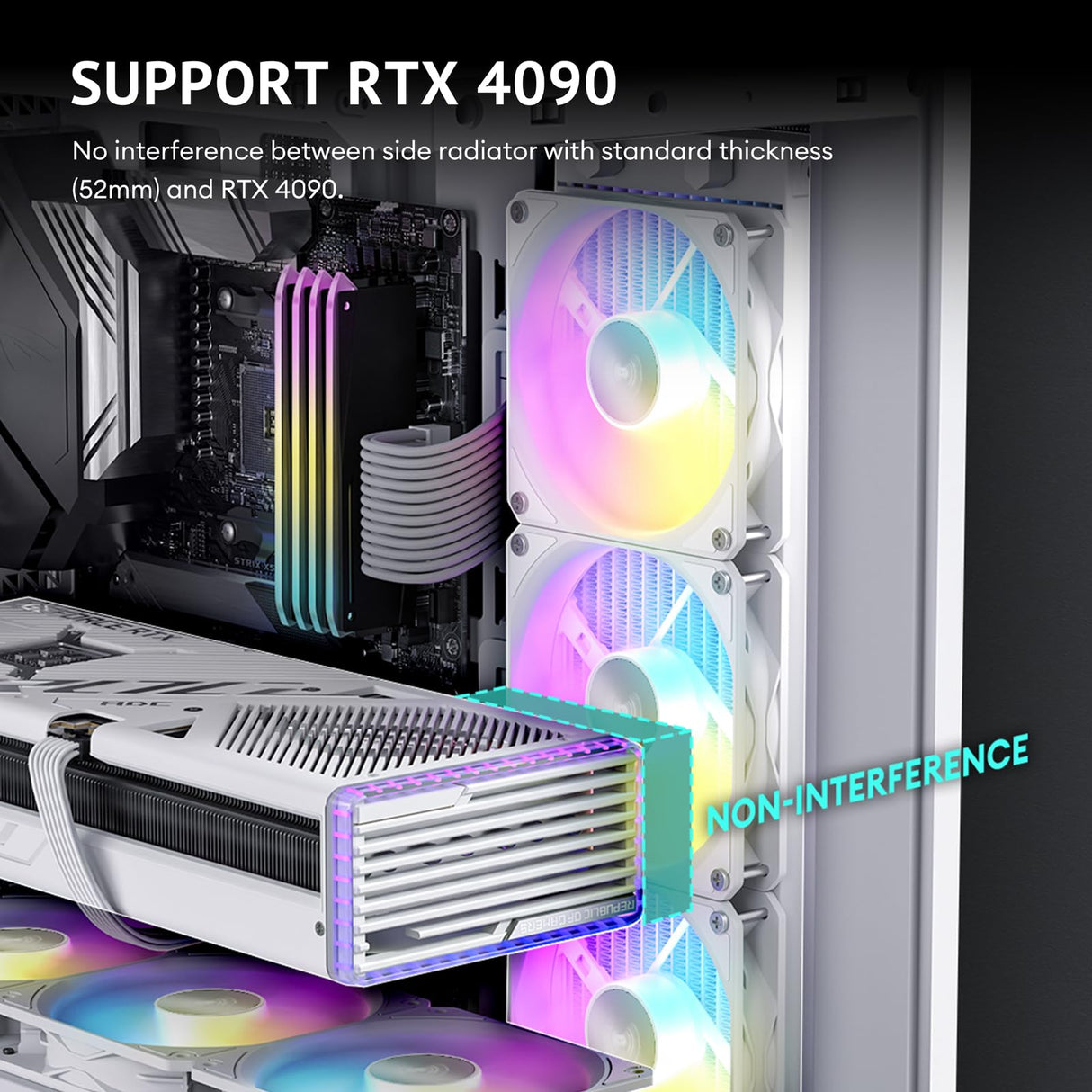 Antec C7 ARGB Blanco, Soporte de GPU RTX 40, 4 Ventiladores ARGB PWM de 120 mm incluidos, refrigeración Vertical, Tipo C de 10 Gbps, Paneles Frontales y Laterales de Vidrio Templado Continuo