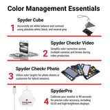 Datacolor Spyder Photo/Video Kit - SpyderPro, Spyder Cube, Spyder Checkr Video y Spyder Checkr Photo Card Set suministrados en un Estuche de Metal - Gestión del Color para fotógrafos y camarógrafos
