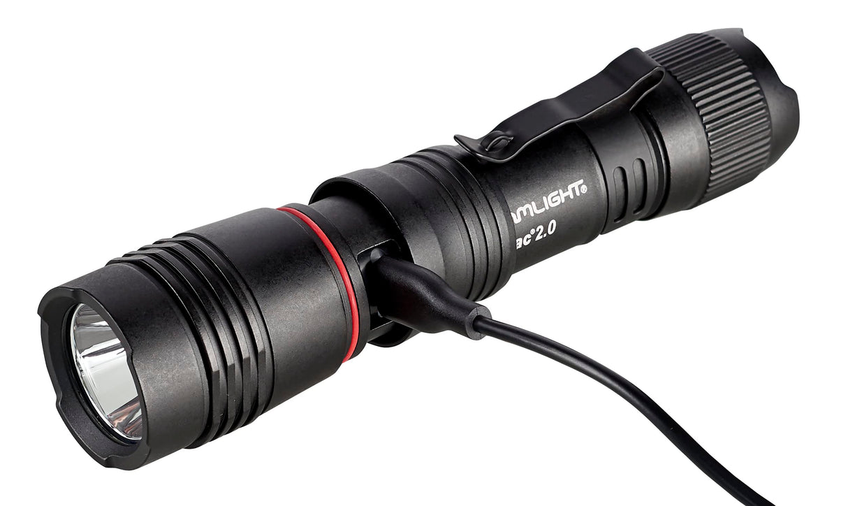 Streamlight 89000 ProTac 2.0 Linterna LED recargable alta potencia con clip, 2000 Lúmenes, cable USB-C y Estuche incluidos, Negra