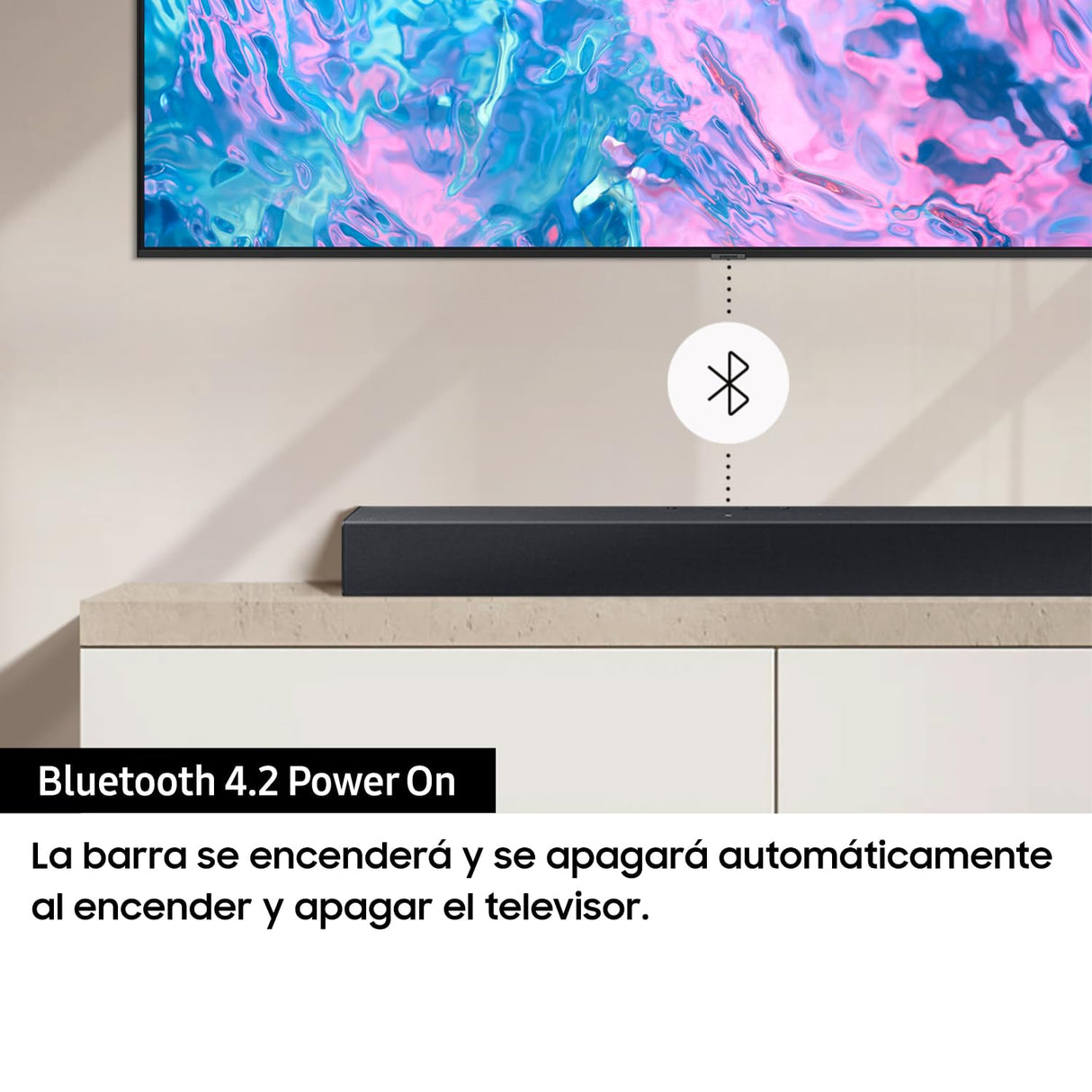 Samsung Barra de Sonido HW-C430/ZF - Subwoofer inalámbrico incluido, Dolby Digital 2.1, Modo Juego, Bluetooth 4.2 Power On y One Remote Control