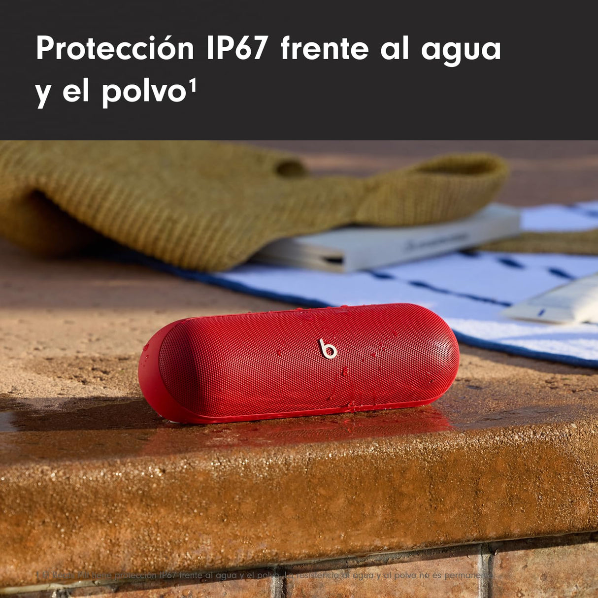 Beats Pill (Última versión)– Altavoz Bluetooth portátil, hasta 24 Horas de batería, Resistente al Agua, Compatible con Apple y Android, Sonido Potente para el hogar, Exteriores y Viajes– Rojo Fuego