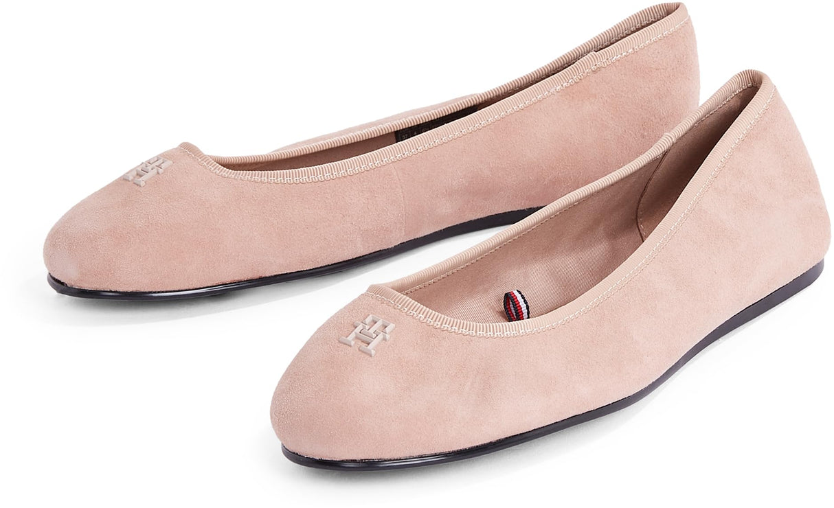 Tommy Hilfiger Bailarinas Mujer Hardware de Ante, Marrón (Claystone), 38