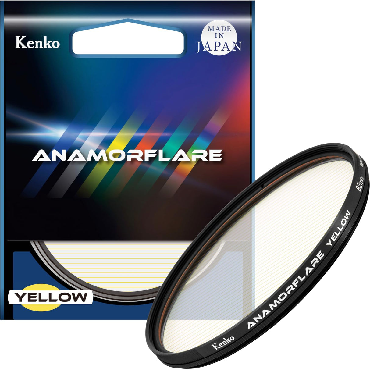 Kenko ANAMORFLARE Yellow φ82mm, Filtro Efecto Llamarada de radiación, Marco Giratorio, Fabricado en Japón, Amarillo 549766