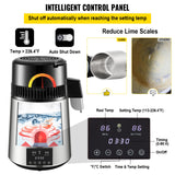 VEVOR Destilador de Agua 4L Filtro de Destilación de Agua con Recipiente de Vidrio 750 W 1 L/H Ajuste de Velocidad, Destilación Filtro Purificador de Acero Inoxidable Temperatura Doble 7,9lbs, Plata