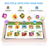 DOOGEE U10 Kid Tablet Infantil 10,1" Android 13,Tablet para niños Quad Core 9GB +128GB/TF 1To,Kids Space,Widevine L1, WiFi 6, BT 5.0, GPS,8MP+5MP,Material de Silicona alimentaria-Rosa
