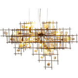 Kare lámpara Colgante, Dorado, 27 x 100 x 60 cm G9