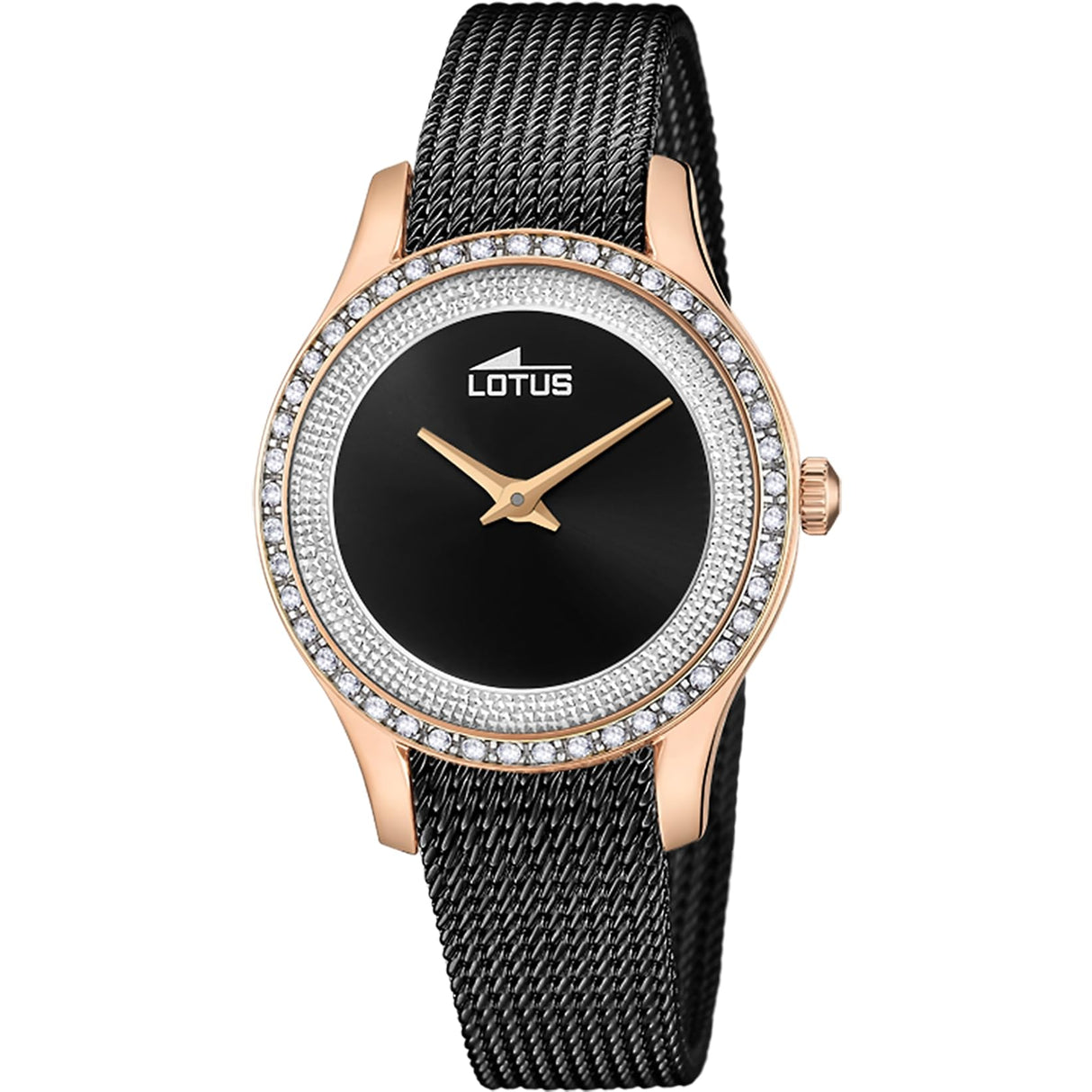 LOTUS Reloj Mujer 18828/2 Bliss Caja de Acero Inoxidable 316l Rosa Correa de Acero Inoxidable 316l Negro