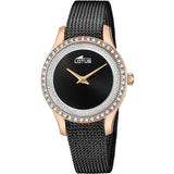 LOTUS Reloj Mujer 18828/2 Bliss Caja de Acero Inoxidable 316l Rosa Correa de Acero Inoxidable 316l Negro