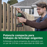 Bosch 18V System atornillador de impacto a batería UniversalImpactDrive 18V-210 (potente y compacto para madera; batería PBA 18V 2.0Ah W-BM, cargador AL18V-20, estuche de transporte incl.)