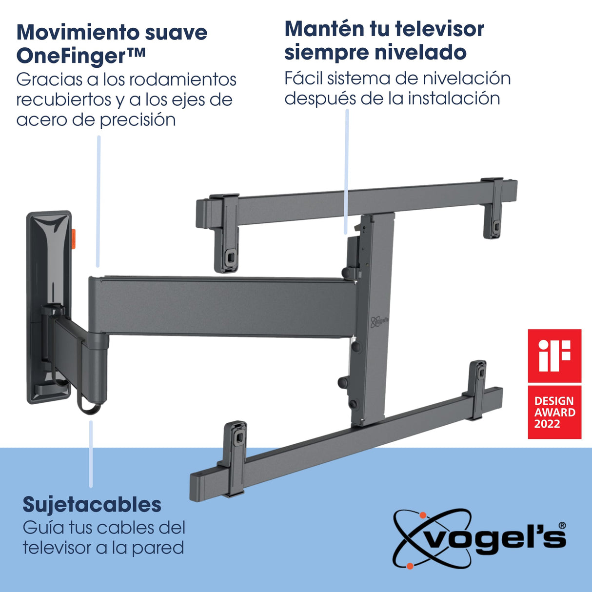 Vogel's TVM 3665 OLED Soporte TV Giratorio para televisores de Entre 40 a 77 Pulgadas, Máx 35 kg, Gira hasta 180º, Inclinable hasta 20º, Soporte para TV máx. VESA 600x400, Ideal para OLED
