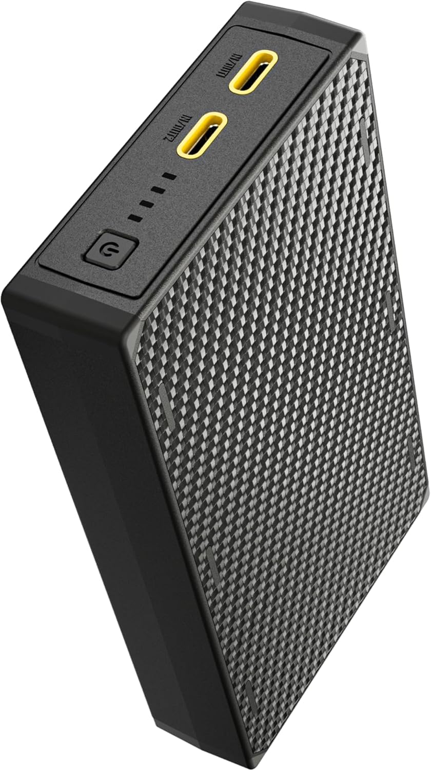Nitecore Batería Externa NB20000 Gen3 – Power Bank con 20000 mAh y Fibra de Carbono Ultraligera, Cargador USB-C portátil, Carga rápida