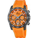 Lotus Reloj Hombre 18974/6 Chrono Caja de Fibra de Carbono Negro Correa de Caucho Naranja