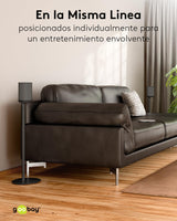 goobay Soporte para Altavoces Sonos Era 100, Capacidad de Carga de 3 K, gestión de Cables, 71,5cm de Altura, Negro, 71026