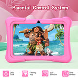 PRITOM Kids Tablet 7 Pulgadas, Android 11, 2GB RAM 32GB ROM, BT, WiFi, cámara Dual, Educativo, Control Parental, Software para niños con Estuche para Tableta para niños, Tipo C, Rosa