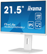 iiyama XUB2292HSU-W6 21,5" Blanco Panel IPS, 1920x1080100Hz, 15cm Regulable en Altura, Pivotante, 250cd/m², Altavoces, HDMI, DisplayPort, 0,4ms MPRT, FreeSync, USB 4X 3.2
