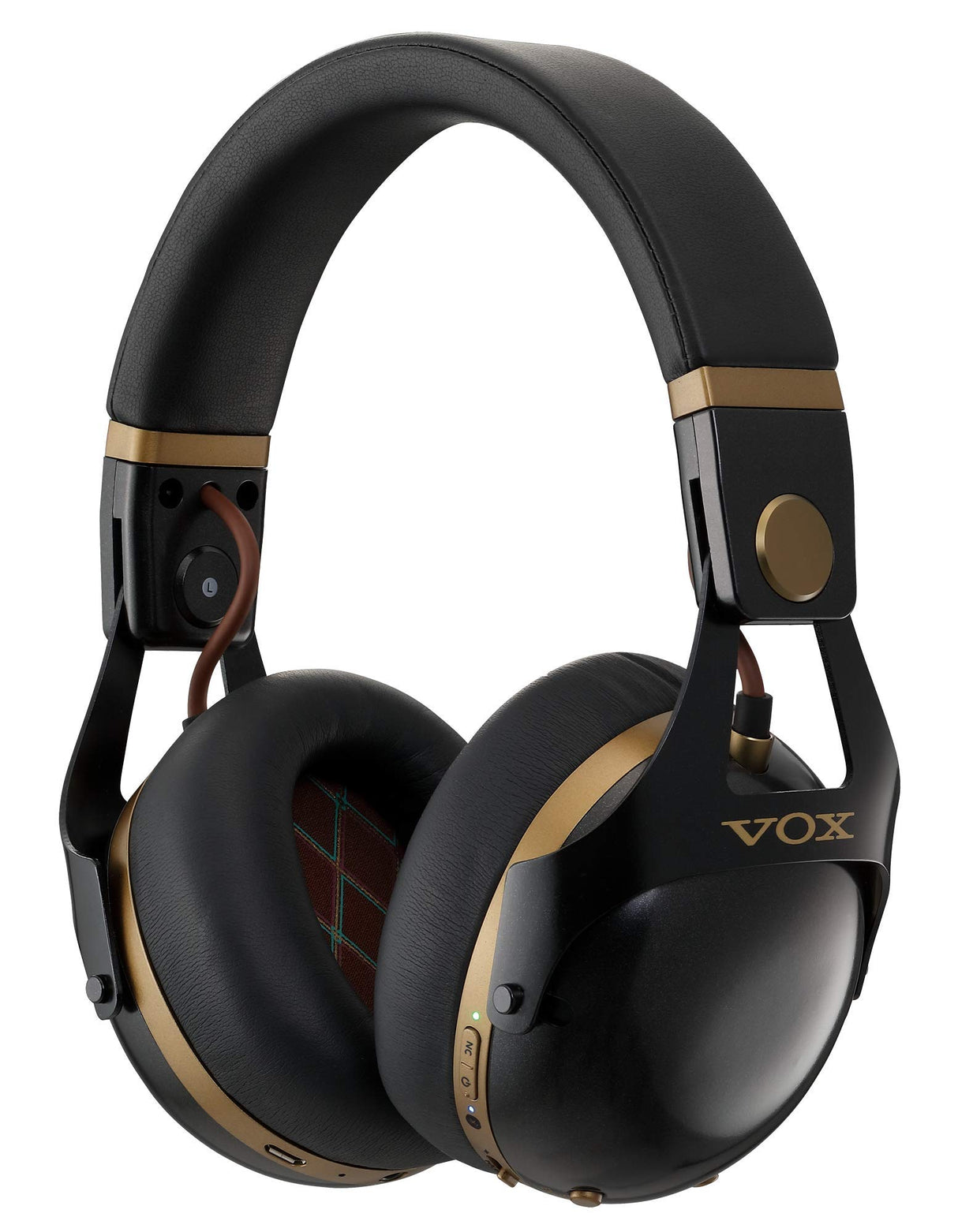 VOX VH-Q1 - Auriculares inteligentes con cancelación de ruido para guitarristas, color negro y dorado