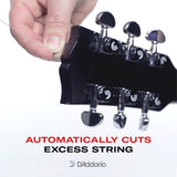 Afinadores D'Addario Auto-Trim con bloqueo para cuerdas de guitarra, clavijas de afinación para ajuste 6 en línea, negro