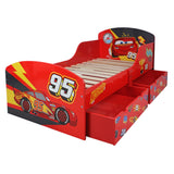 Disney Lightning McQueen Toddler Cama con almacenaje, Engineered Wood, Red, Small