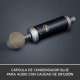 Blue Baby Bottle SL XLR Micrófono condensador para grabación y transmisión, Cápsula cardioide de gran diafragma, Soporte de amortiguador de choque y Estuche protector - Negro
