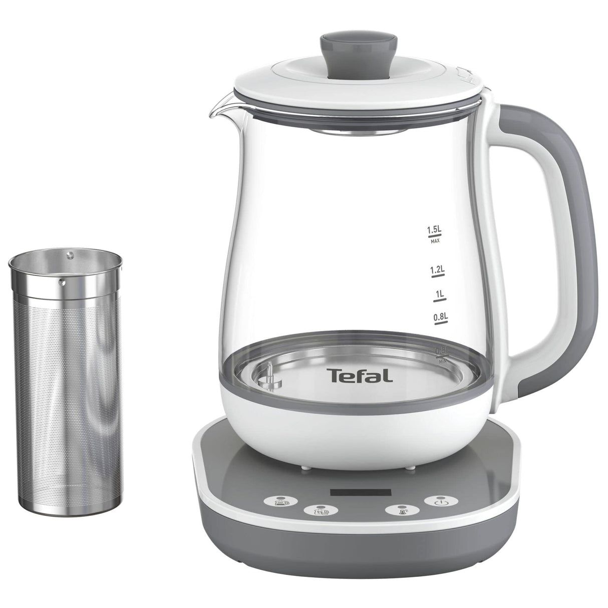 TEFAL BJ551B10 Tastea Machine a the en verre 1,5 L, 8 reglages, Panier a the amovible acier inoxydable, Maintien au chaud, Base