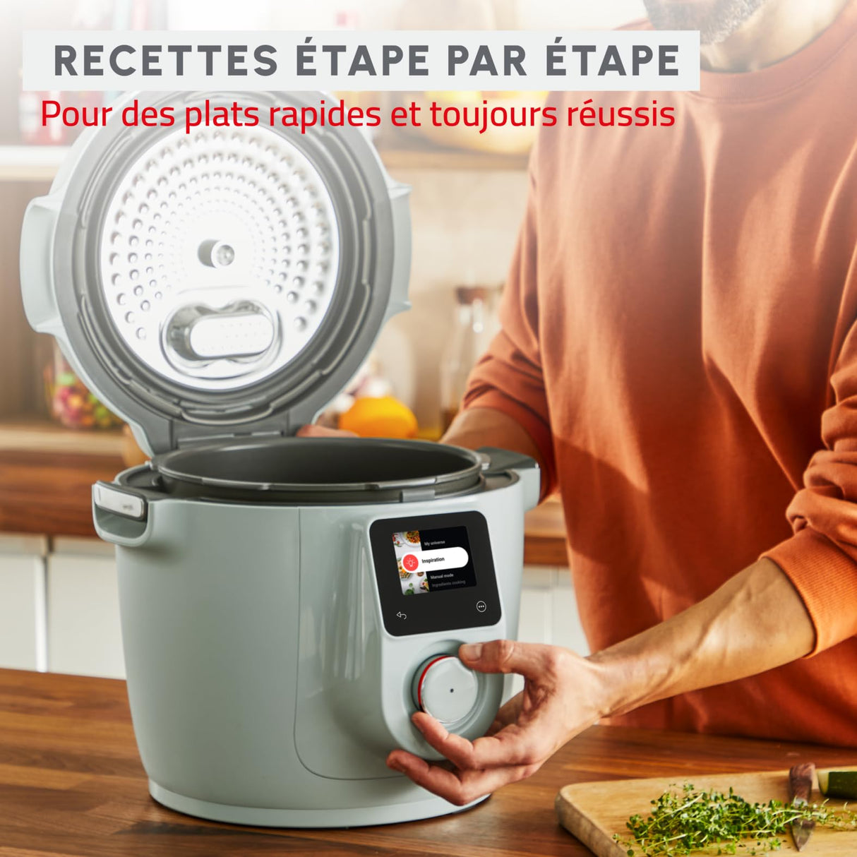 Moulinex Cookeo Wifi 10 en 1, Multicooker inteligente de alta presión, 10 modos de cocción, rápido, sin vigilancia, guía de cocción paso a paso, 6 L, CE96G310