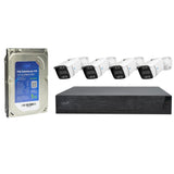 PNI House IPMAX PoE 3LR Kit de videovigilancia, NVR con 4 Puertos PoE con 4 cámaras IP de 3 MP, Exterior y Disco Duro PNI SafeHouse de 1 TB Incluido