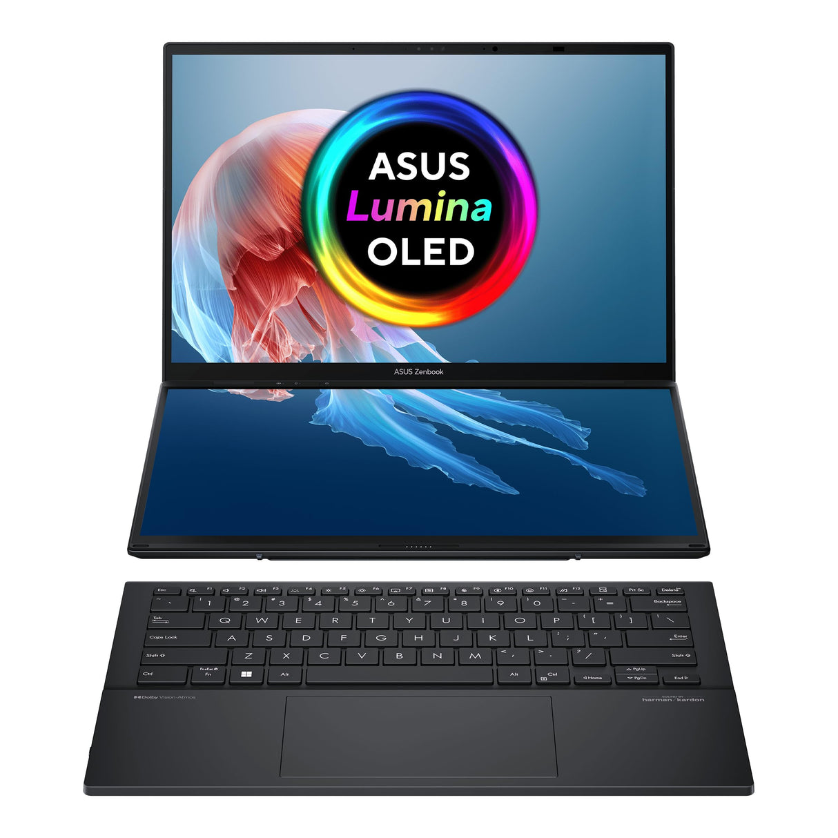 ASUS Zenbook Duo OLED UX8406CA-QL078W - Ordenador Portátil 14" WUXGA 120Hz (Intel Core Ultra 9 285H, 32GB RAM, 1TB SSD, ARC 140T, Windows 11 Home) Pantalla táctil, Gris - Teclado QWERTY español