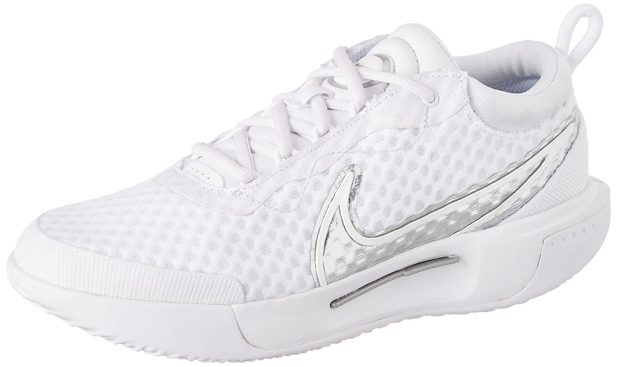 NIKE Court Zoom Pro, Zapatos de Tenis para Mujer, White Metallic Silver, 41 EU