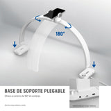 NEEWER BÁSICO HM01-D - Lámpara de arco (29 pulgadas, LED, 40 W, media luna, 3000 K-6500 K, 3400 Lux/0,5 m, CRI95, carga USB, soporte para teléfono para manicura, maquillaje, belleza, tatuaje