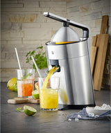 WMF Profi Plus - Exprimidor Eléctrico de Palanca, 1000 W,Ideal para Cítricos , Acero Inoxidable Cromargan, Exprimidor de Naranjas, Directo al Vaso, Apto Lavavajillas